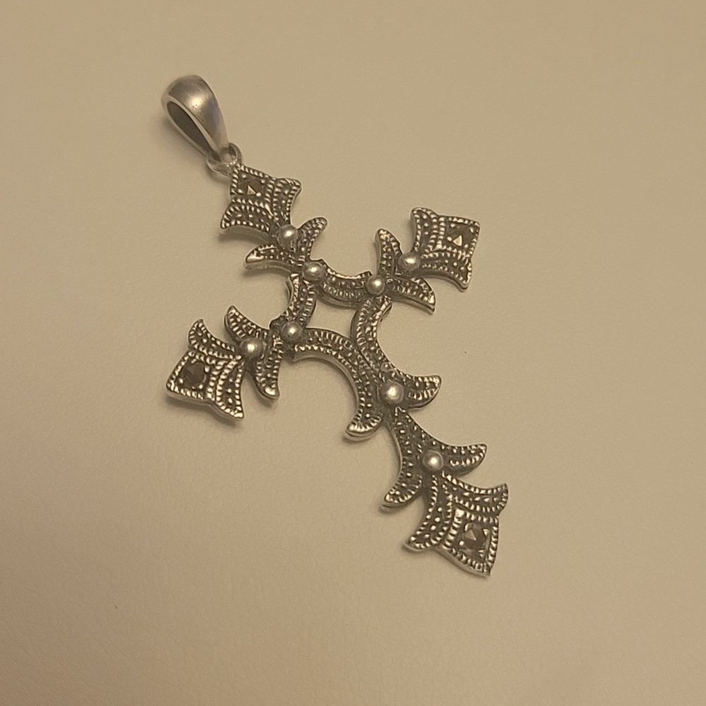 Sterling Cross Pendant Marcasite